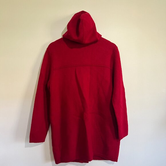 Vintage 100% Wool Red Toggle Long Sweater Coat from Lord & Taylor, Size Small - Picture 4 of 11